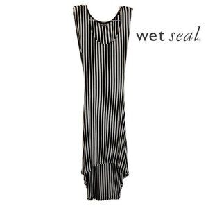 Wet‎ Seal Open Back Striped Hi Lo Maxi/ Sundress Swim Coverup